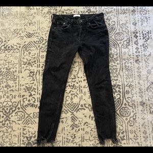 Black distressed Zara jeans